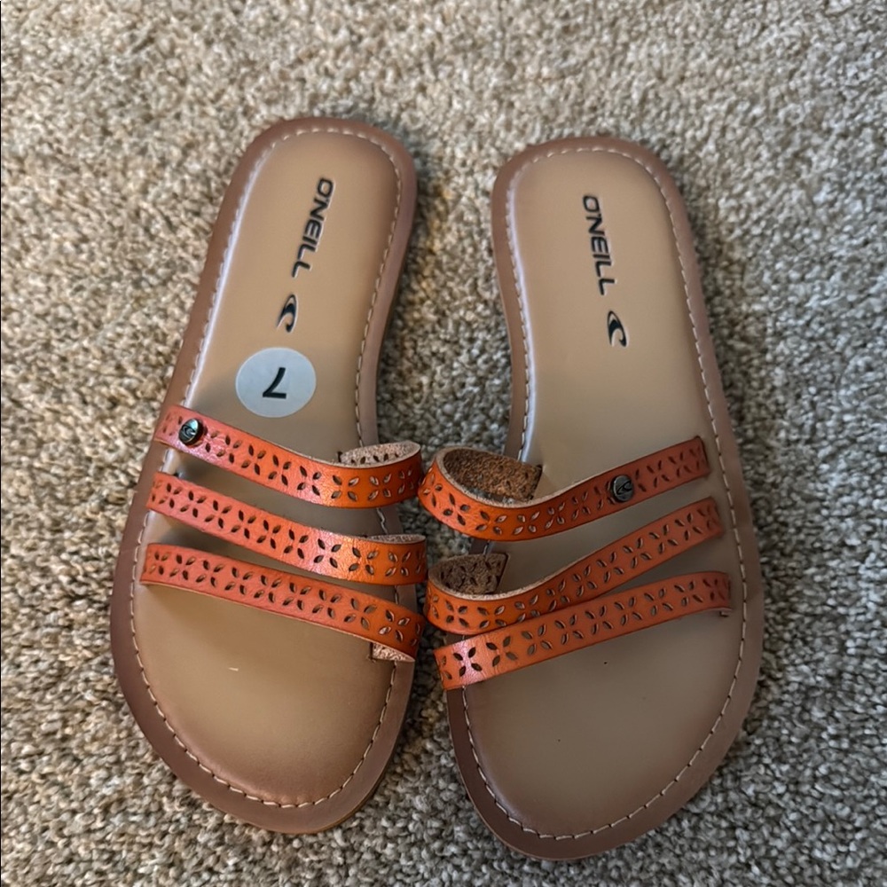 O'Neill Orange Sandals with Decorative Straps